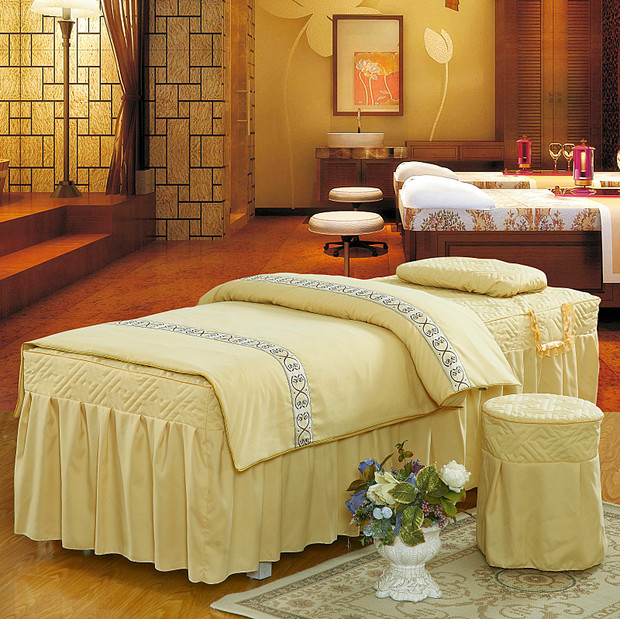 Giá cả phải chăng cao cấp mới làm đẹp giường bao gồm bốn mảnh đặt massage giường bao gồm vật lý trị liệu vật lý trị liệu giường vuông đầu tròn - Trang bị tấm tìm mua ga phủ giường spa
