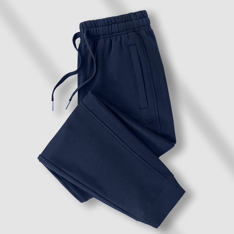 100% Pure Cotton Knitted Navy Blue Jogger Sweatpants for Women, Spring and Autumn Style, Loose Fit, Slimming Harem Casual Sports Pants, Long Pants