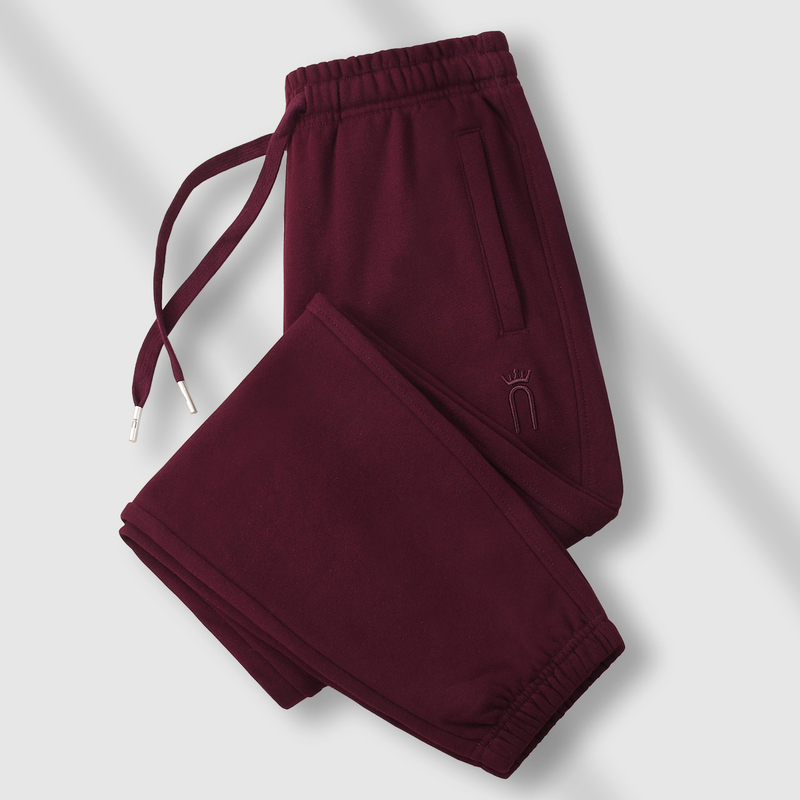 High-Waisted Retro Pure Cotton Burgundy Casual Sweatpants for Women, 2026 Spring and Autumn New Loose Harem Jogger Pants
