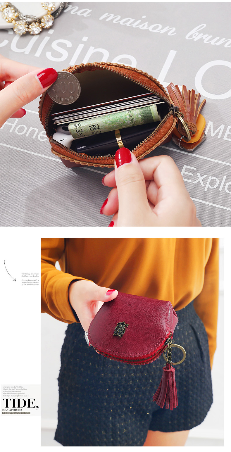 Ví nữ KQueenStar nữ 2018 mới Hàn Quốc dây kéo retro ví tiền xu sinh viên ví cầm tay nữ gucci