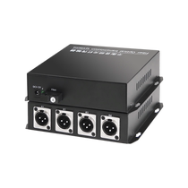 4-way one-way XLR balanced audio optical transceiver broadcast grade XLR balanced audio optical fiber transceiver extender pair