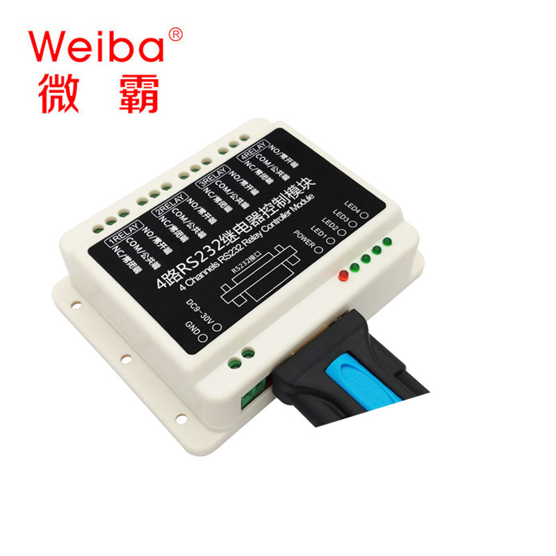 Hot selling 4CH RS232 serial relay control board smart home switch computer connected to PLC industrial control