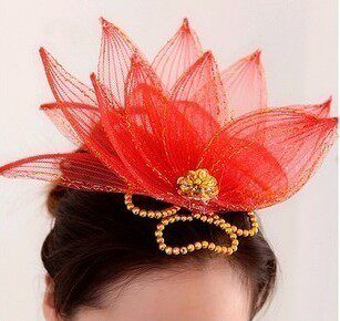 New Dance Headwear Performance Head Flower Classical Dance Opera Performance Hair Decoration Song Square Dance Multicolored Thin Yarn Hairpin