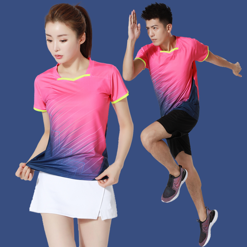 Short-sleeved badminton sportswear men's suit quick-drying women's pants skirt air volleyball training custom table tennis clothing summer