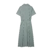 ZA2026 spring new women's fashion style waist slimming lapel small plaid shirt dress 2507041