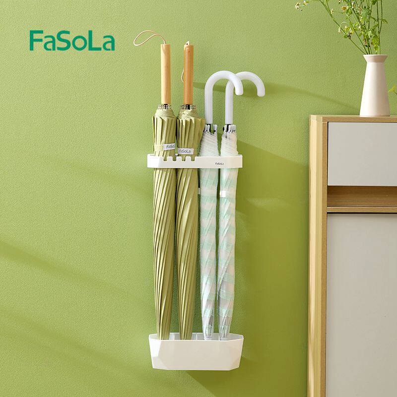 Umbrella holder household wall-mounted parachute frame creatively free punched door behind asphalt umbrella bucket
