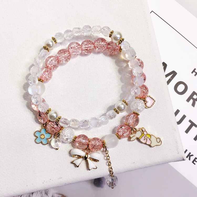 Vòng tay thời trang Hàn Quốc Dongdaemun đính cườm hai lớp kẹo màu vòng tay dễ thương hoạt hình cá tính nữ trang sức nữ thủy triều