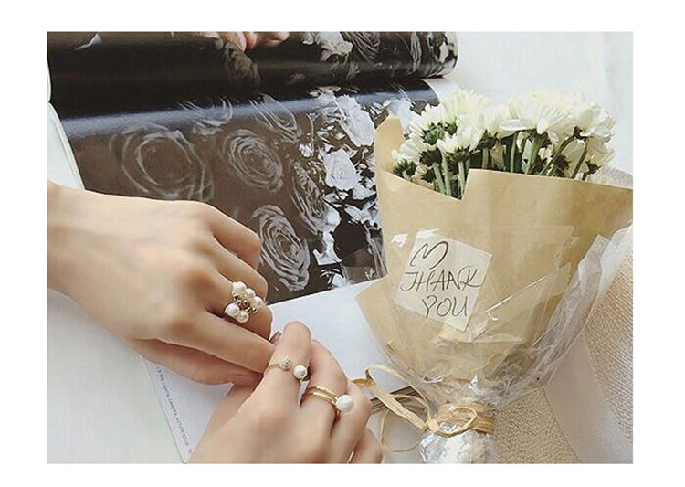 Khớp nhẫn ngọc trai ba mảnh mới nói đến tính cách thủy triều cường điệu ngón trỏ khớp nối nhẫn trang sức nhẫn nữ