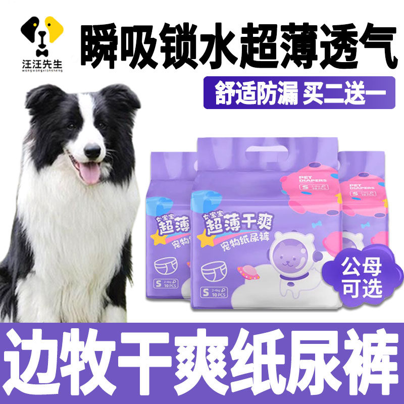 Border Shepherd Dog Special Aunt Napkins Urinals Pants Public Dog Politeness Belt Case False Physiologic Safety Pants Small Mother Dog Pee Sheet Large Dog