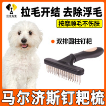 Marzis gives dogs a hair comb with a small dog brush dog brush and knit brush brush with a complete brush