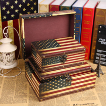 British European retro suitcase for wooden suitcase for storage window display photography props wooden suitcase