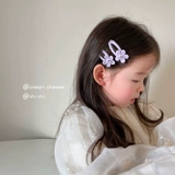 Кремовая ткань в форме цветка, детская заколка для волос ручной работы, челка, в корейском стиле