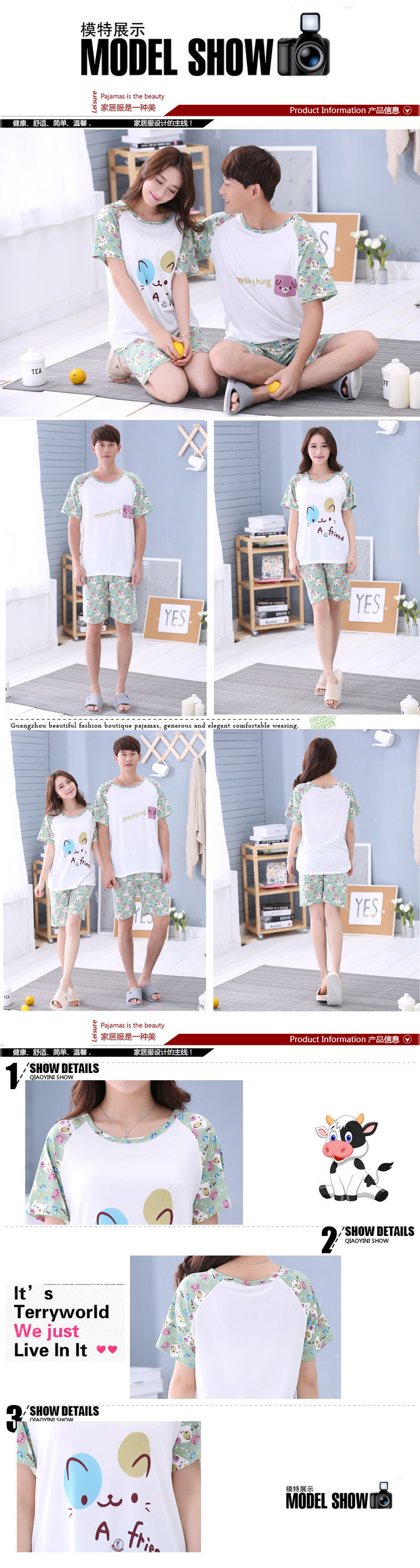 Pyjama mixte en Polyester Polyester à manche courte - Ref 3005994 Image 35