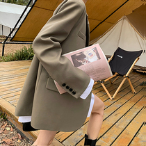 Senior sense blazer women 2021 autumn and winter Korean version of niche fried street loose casual khaki small suit jacket