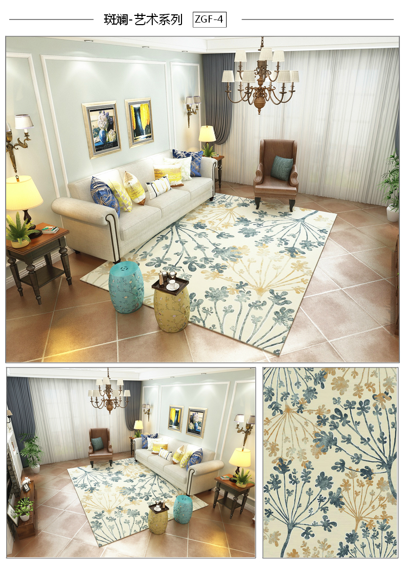 Thảm Bắc Âu Đơn giản Hiện đại Trừu tượng Phòng khách Sofa Bàn cà phê Phòng ngủ Đầu giường Thảm Mô hình Thảm có thể giặt được - Thảm thảm trải sàn giá rẻ