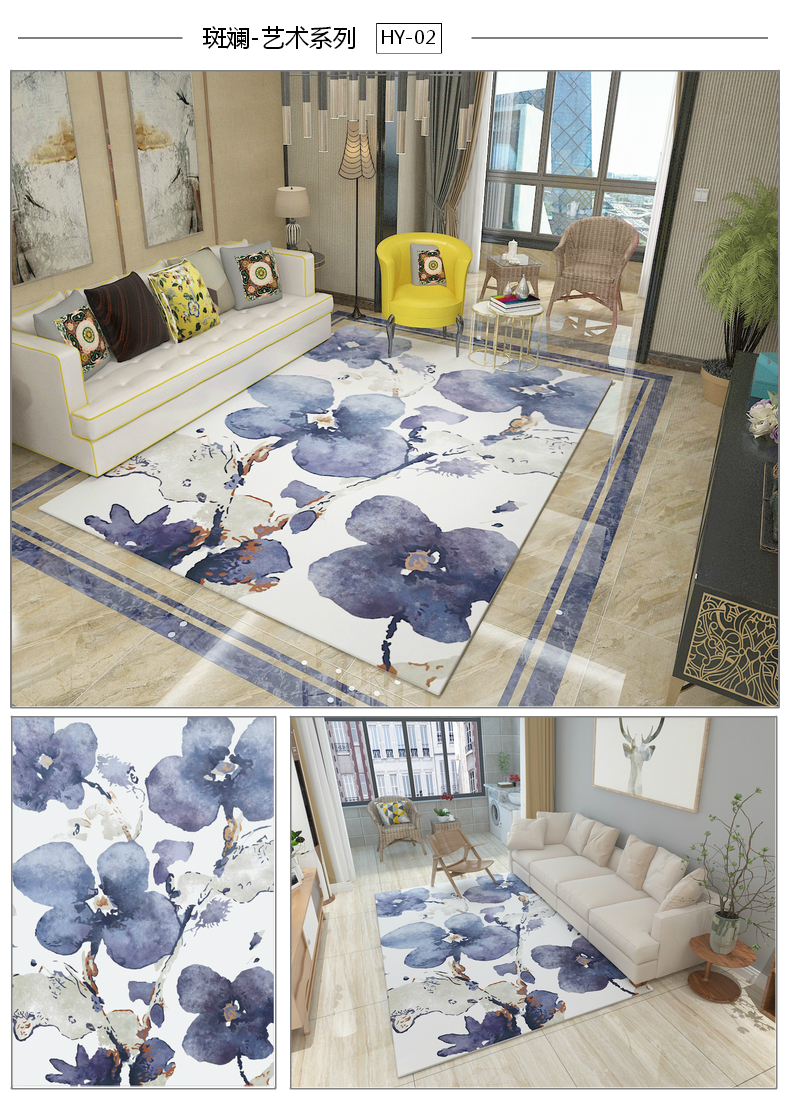 Thảm Bắc Âu Đơn giản Hiện đại Trừu tượng Phòng khách Sofa Bàn cà phê Phòng ngủ Đầu giường Thảm Mô hình Thảm có thể giặt được - Thảm thảm trải sàn giá rẻ
