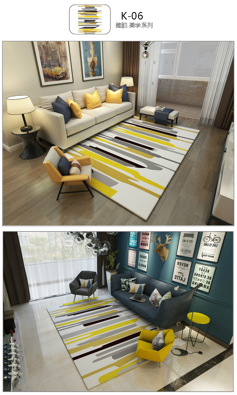 Thời trang Bắc Âu Thảm phòng khách Sofa Bàn cà phê Mat Phòng ngủ Đầu giường có thể giặt hoàn toàn Nhà Mỹ hiện đại Đơn giản - Thảm thảm đẹp