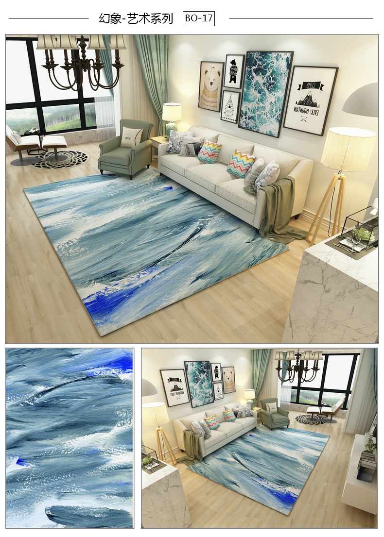 Tối giản hiện đại Bắc Âu trừu tượng nghệ thuật thảm phòng khách sofa bàn cà phê thảm phòng ngủ đầy đủ nhà hình chữ nhật - Thảm báo giá thảm trải sàn hội trường