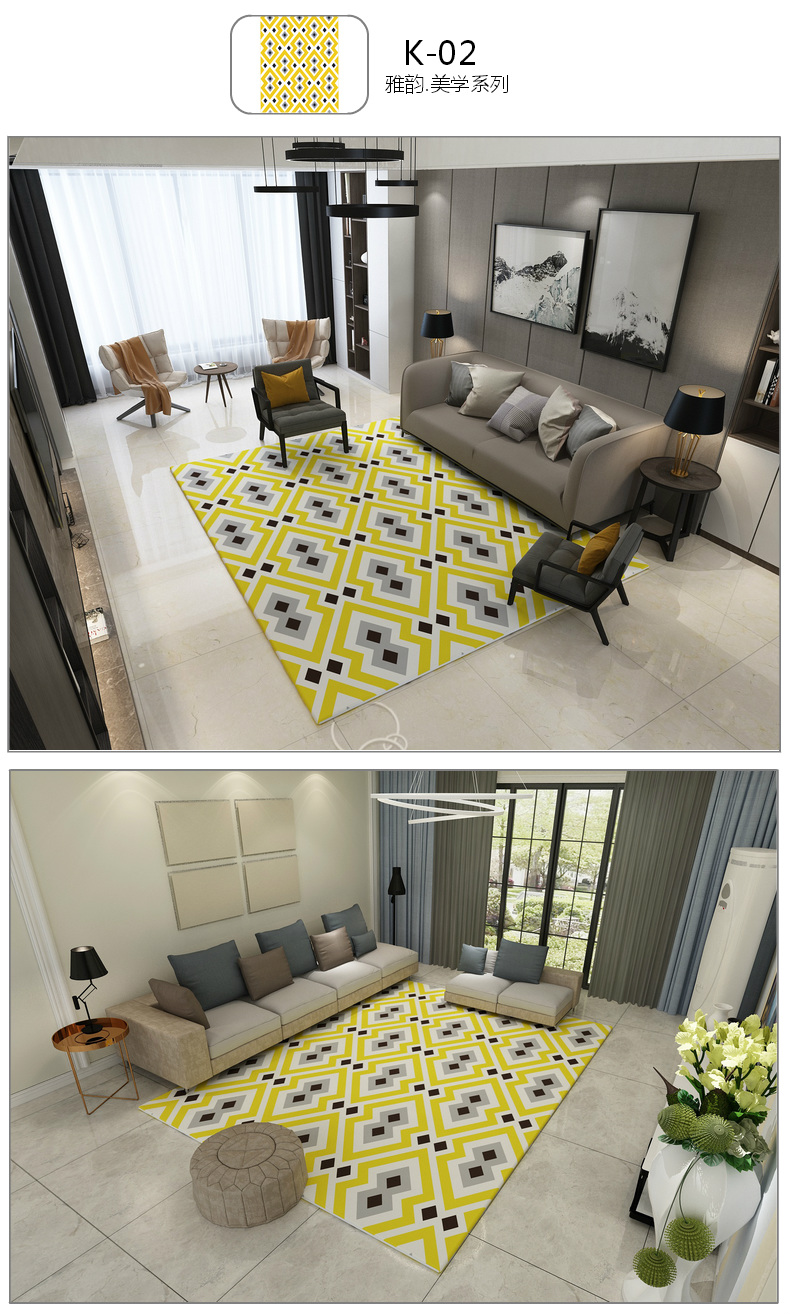 Thời trang Bắc Âu Thảm phòng khách Sofa Bàn cà phê Mat Phòng ngủ Đầu giường có thể giặt hoàn toàn Nhà Mỹ hiện đại Đơn giản - Thảm thảm đẹp