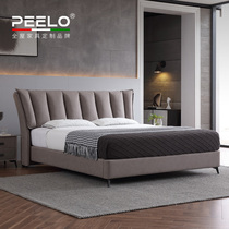 Science and technology cloth bed Master bedroom modern simple double bed Gray Qi edge 1 8 meters second bed Italian minimalist fabric bed