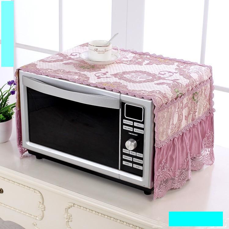 Microwave oven cover dust jacket cotton and linen fabric pastoral European-style cloth curtain household oven cover cloth towel waterproof and oil-proof cover