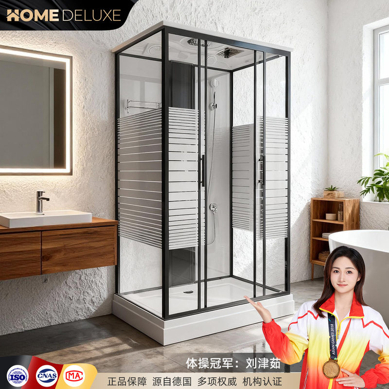 Integrated Shower Room for Home Use, Rectangular Bathroom Shower Enclosure, Glass Partition for Showering, Waterproof Integrated Shower Room for Home Use, Rectangular Bathroom Shower Enclosure, Glass Partition for Showering, Waterproof