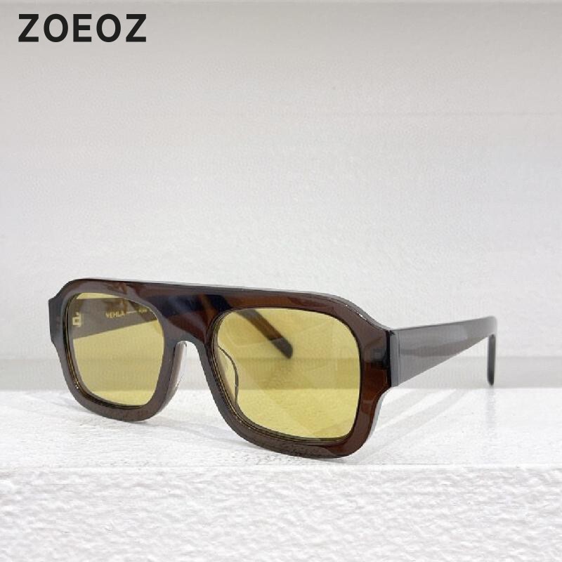 Vehl Kaia Retro Aviator Style Unisex Large Frame Square Sunglasses Acetate Sunglasses for Men and Women