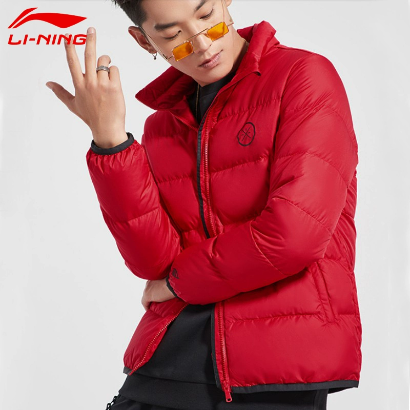 Li Ning xuống áo khoác nam 2018 mùa đông mới ấm áp nhẹ trùm đầu ngắn ngắn mỏng dày thể thao áo khoác nam