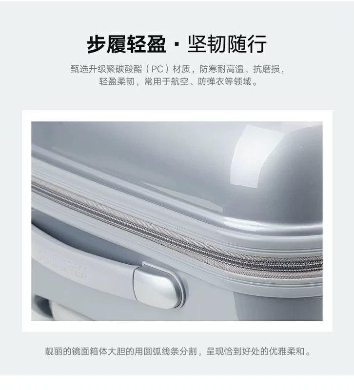 Mỹ du lịch mới xe đẩy trường hợp 20 inch 25 inch vali gương nam và nữ phổ quát hành lý bánh xe nam BI5 khung lên máy bay - Va li