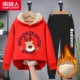 [【加厚羊羔绒】红/圣诞鹿-黑羊羔绒长裤02]