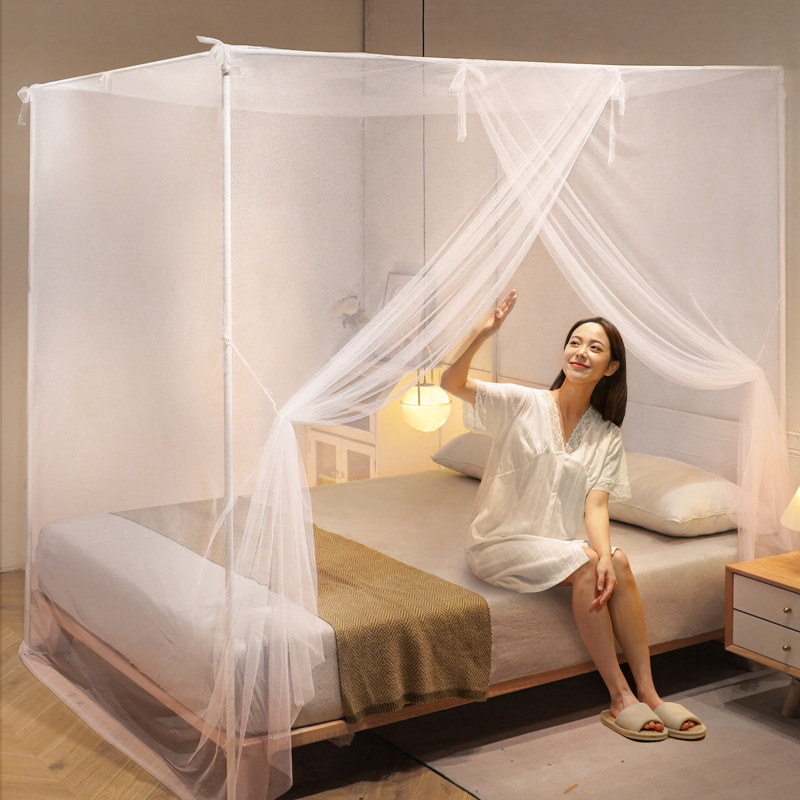 Floor-type mosquito nets 2023 new home bedrooms bracket poles plus coarse thickened old-fashioned 2022 single beds triple open door-Taobao