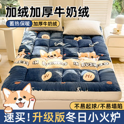 Milk Velvet Winter Thickened Warm Mattress Pad, Soft Cushion for Home Use, Fleece-Lined Mattress Topper, Student Dormitory Single Mattress Pad