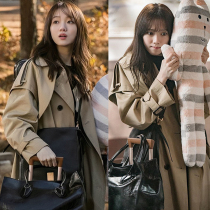 Li Bible stars with the same paragraph 2022 Spring new medium long version Han version loose long sleeve temperament over knee windsuit jacket woman