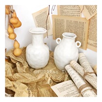 FUDABao) ins The same Nordic simple style white handmade ceramic bottle cafe decoration photo props