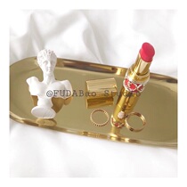 ins Nordic style tray Gold color stainless steel storage jewelry tray Afternoon tea dessert tray