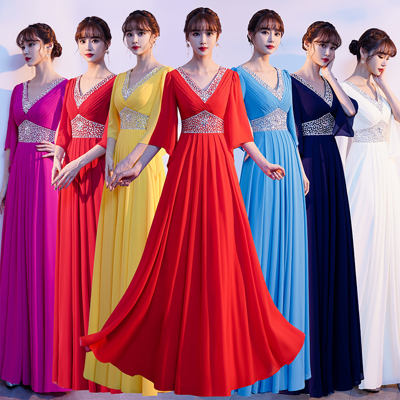 Chorus Performance Dress Women's Long Dress 2025 New Adult Choir Costume Student Choir Dress Performance Dress