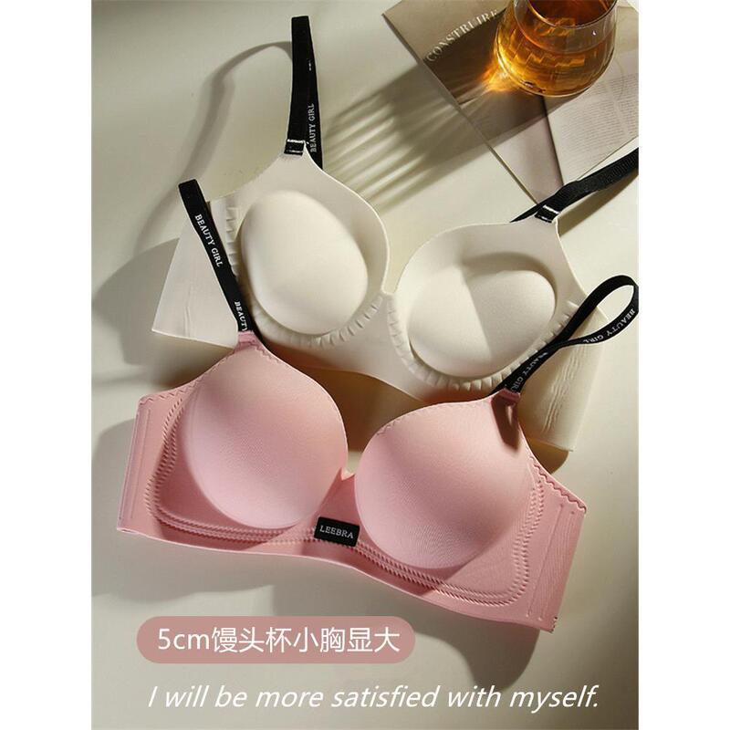 Victoria Ultra-Thick 6cm Underwear for Women with Small Breasts, Push-Up Bun Cup, Peach-Shaped Breast Fixed Cup, Seamless Bra
