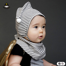 Newborn baby cotton Eaves Childrens hat body hat mouth water towel men and women baby hat spring and autumn 0-24 months