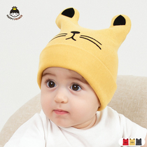 Korean version of the newborn baby hat spring and autumn men and women cute cotton thread horn cartoon pullover baby hat autumn and winter