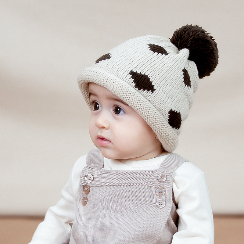 Han Edition newborn boy and girl cute knitting ear hair cap beret baby hat autumn and winter tide