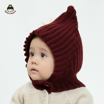 Baby hat autumn and winter infant wool hat male baby hat autumn and winter 1-2 year old childrens hat children tide Korean version