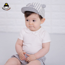 New newborn baby casual lapel lapel bottoming shirt men and women short sleeve round neck baby T-shirt thin summer thin