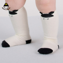 Korean newborn baby 0-6-12 months male and female children cotton high straight long tube baby non-slip toddler socks spring and autumn