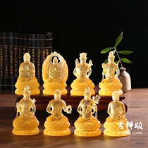 Glass Natal Guardian Amitabha Buddha xu kong zang Guanyin Manjusri Buddha to ward off evil spirits and Teii her Im okay ornaments