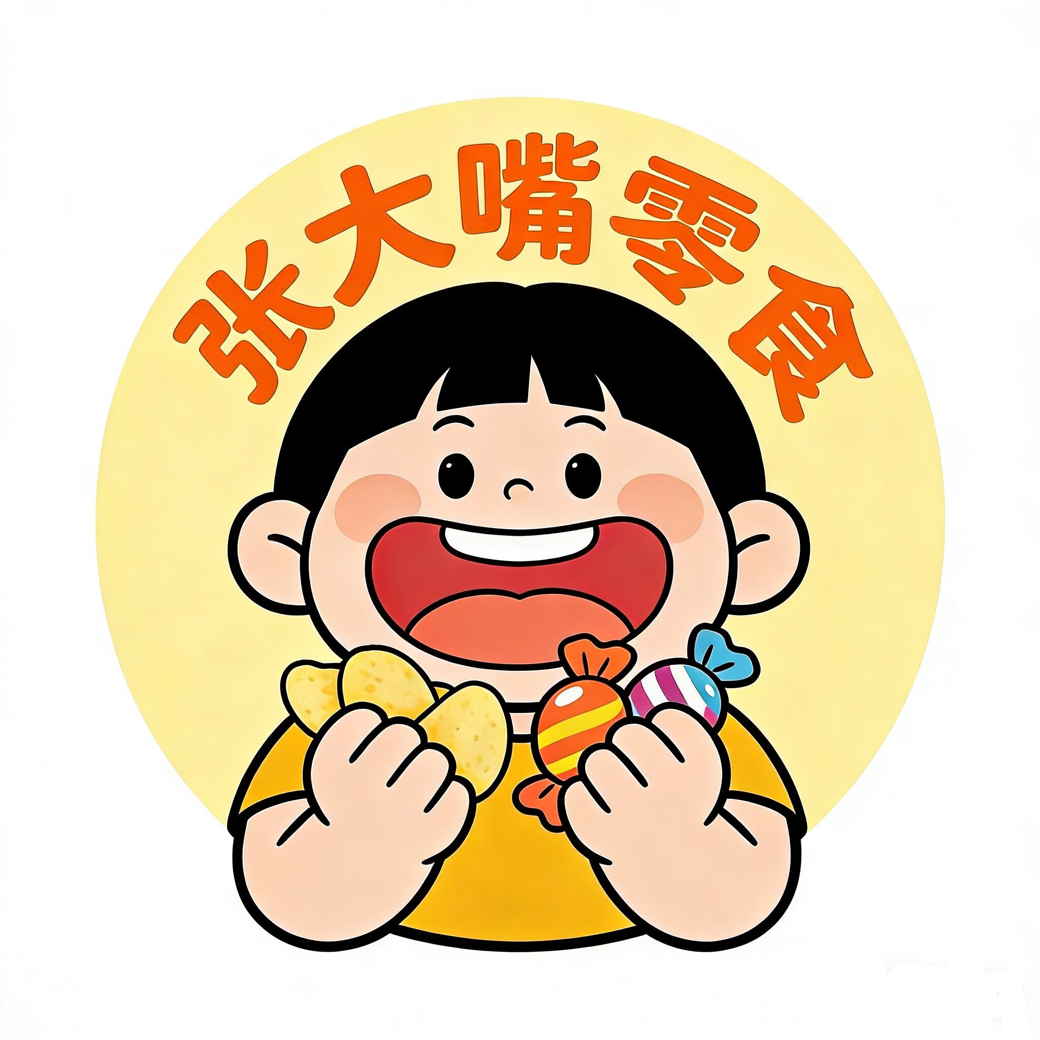 张大嘴零食店的LOGO