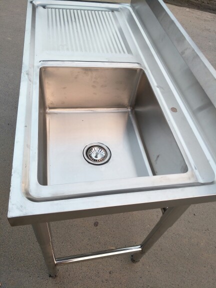 Stainless Steel Sink Double Sink Stainless Steel Pool Wash Basin Dishwashing pool with worktop (without shipping costs)