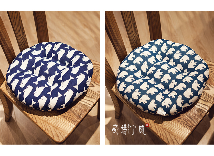 Ghế sofa tròn đệm ghế đôn đệm ghế đệm dày bốn mùa phổ vải vải sinh viên nam và nữ đệm ghế gỗ