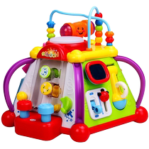 Huile hexahedral happy little world baby hand drum multi-functional game table childrens early education toy table