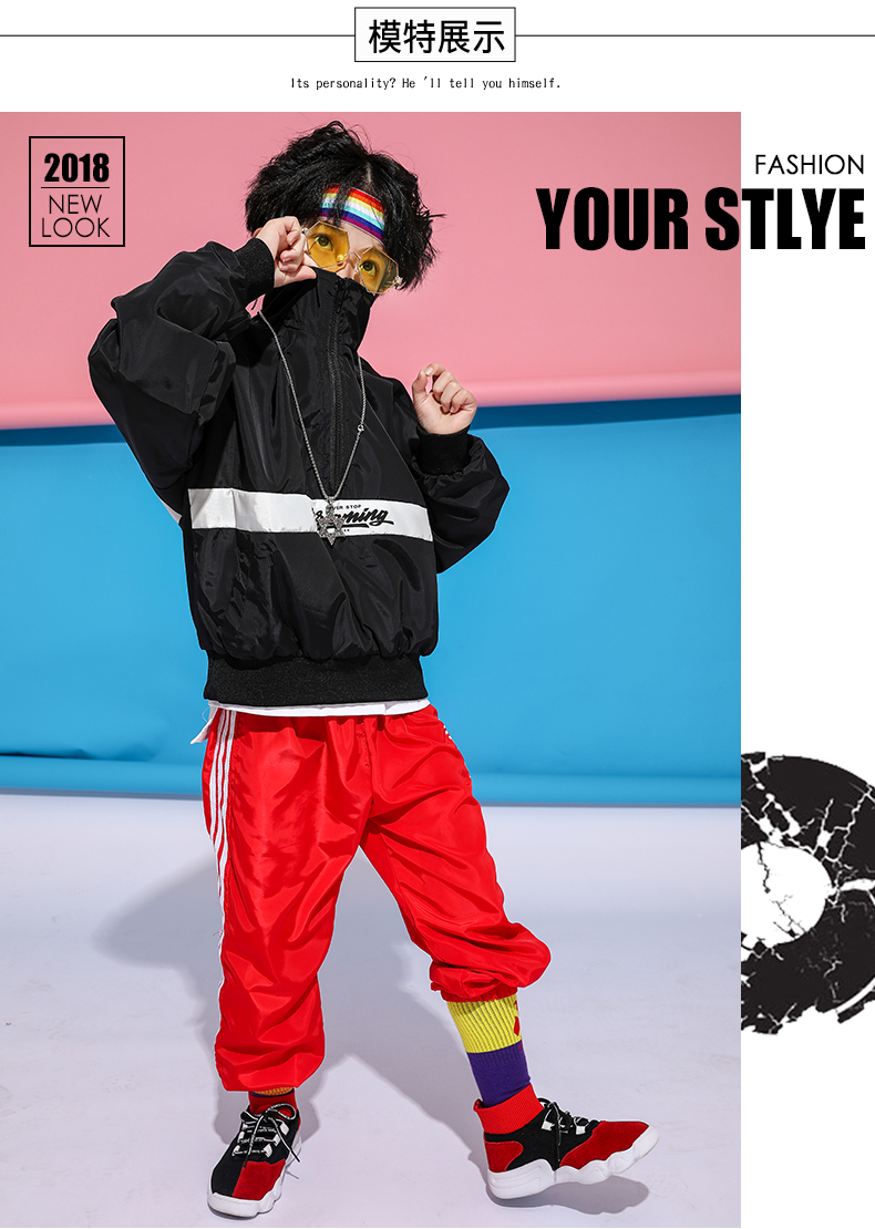 Trẻ em nhảy đường phố trang phục cậu bé phù hợp với trẻ em hip hop cô gái nhảy jazz biểu diễn quần áo hiphop trang phục thủy triều trang phục biểu diễn sân khấu cho bé