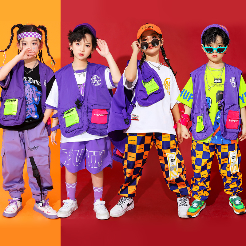 Tide Children's Fashion Street Dance Kit Boy Hip Hop Costume Girl Jazz Dance Hiphop Fashion Show Show Costume